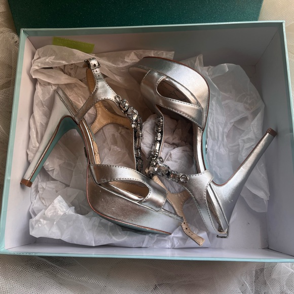 Rhinestone Heels Blue by Betsey Johnson - Picture 1 of 5